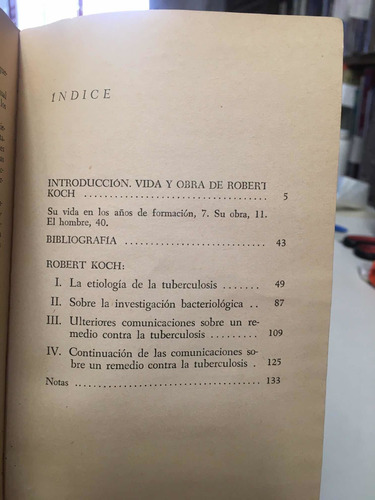 La Etiologia De La Tuberculosis Y Otros Trabajos (Usado)