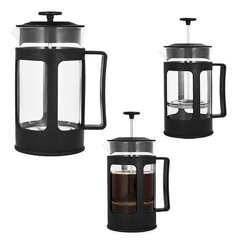 Imagen 2 de 9 de Cafetera De Cristal Tipo Francés Con Base Y Tapa De 700 Ml.