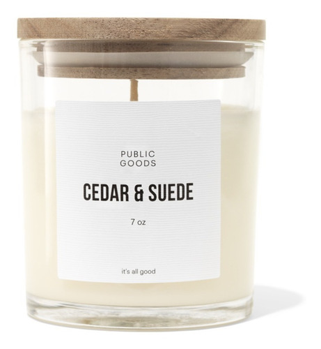 Vela De Cedro Y Gamuza, Public Goods, 7 Oz.