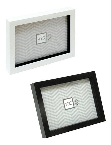 Portarretratos Foto Plástico Box 10x15 Vgo C/2cm Profundidad Negro Negro