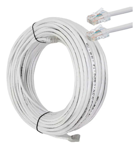 Cabo De Rede Cftv 15 Metros 8 Vias Upt 4 Pares Cat5 Branco