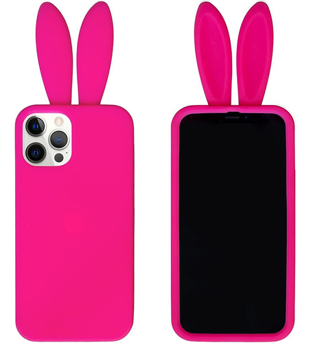 Funda Para iPhone 12 Mini - Rosa Con Orejas De Conejo