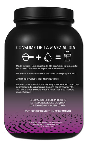 Aminoácidos En Polvo Fast 1 Kg Varios Sabores 100 Servis Mora Azul