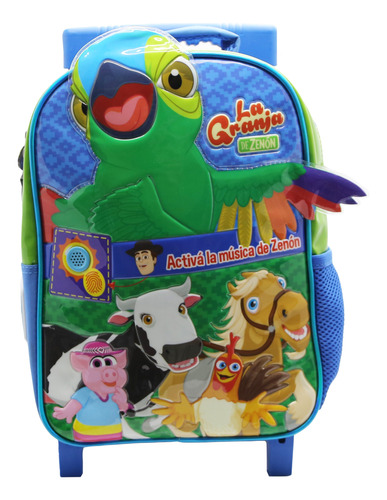 Mochila De Carro 12'' Con Sonido La Granja De Zenón Gz134