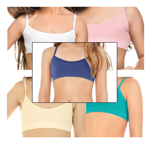 Imagem 1 de 2 de Kit 5 Top Básico Menina Lingerie De Criança Zee Rucci