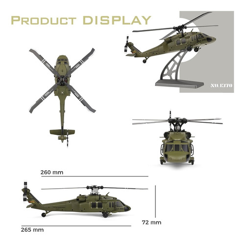 Helicóptero Rc K170 2.4g 4ch Con Giroscopio 6 Ejes - Uh-60l