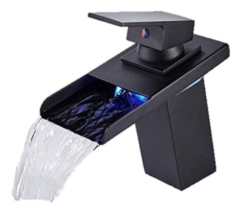 Griferia Llave De Agua Negro Mate Con Luz Led