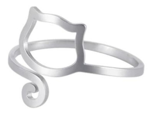 Imagen 2 de 8 de Anillos Ajustable Mujer Corazones Luna Gato Flor Acero Plata