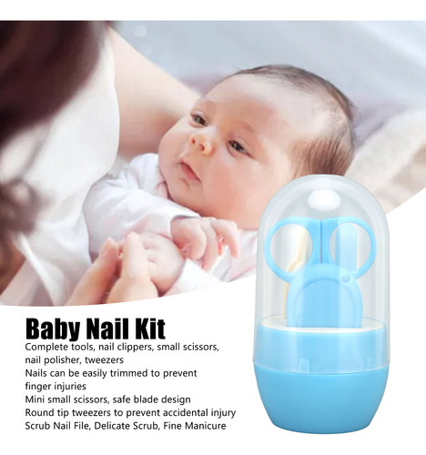 Kit De Uñas Para Bebé Lima De Uñas Esmerilada 4 Piezas Ju