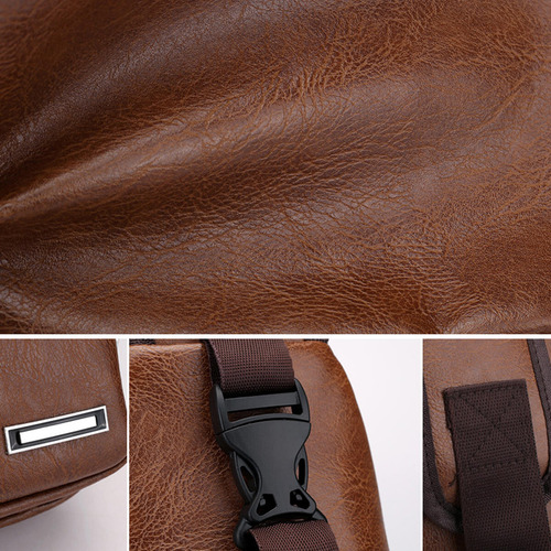 Bolso Cruzado Para Hombre Con Cremallera Y Carga Usb