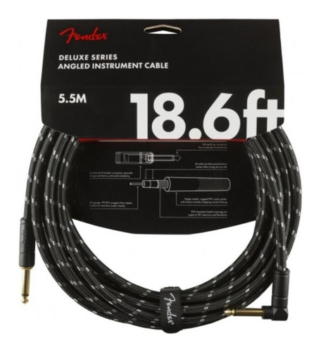 Cable Instrumento Fender Deluxe Series 5.5 Mts Angular Black