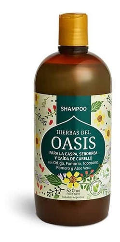 Shampoo Oasis P/ Caspa Seborrea Y Caída Vegan Sin Parabenos