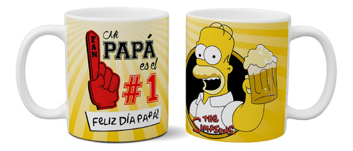 Taza De Cerámica Homero Día Del Padre Importada Art Hs 89