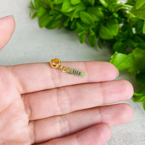 Berloque Plaquinha Mãe Banhado A Ouro 18k Premium
