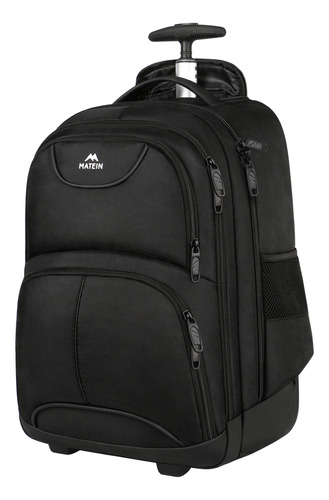 Mochila De Viaje Matein Impermeable Con Ruedas, Negro 15.6 P