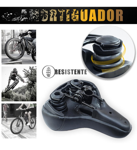 Imagen 10 de 10 de Asiento Para Bicicleta Gel Antiprostatico Con Reflegante