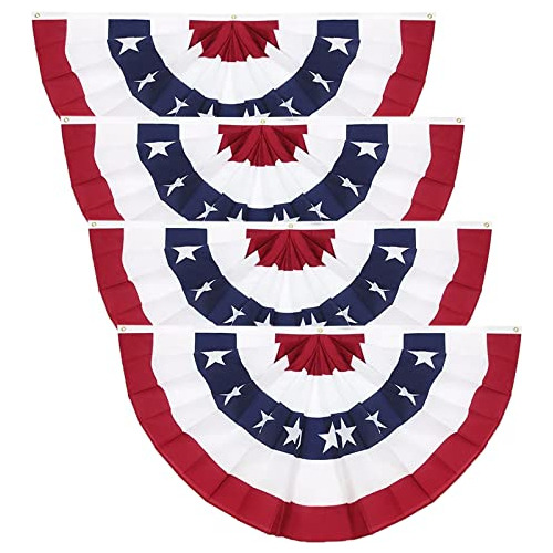 Bandera De Abanico Plegado Americano De 3 X 6 Pies, Aba...