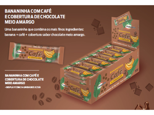 Doce Bananinha Banana C/ Café E Chocolate Frutabella 24x25g