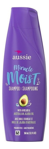 Shampoo Aussie Miracle Moist de aguacate en botella de 360mL por 1 unidad