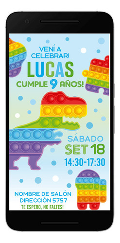 Tarjeta Digital Cumpleaños Pop It 2 Formatos