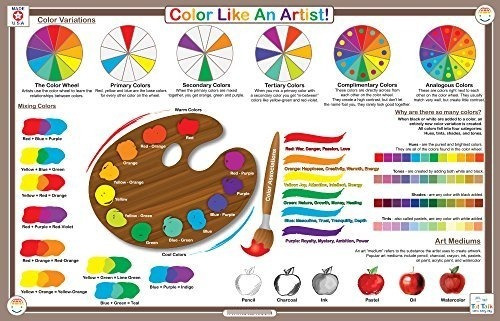 Tot Talk Color Como Un Artista Mantel Educativo Para Niños, 