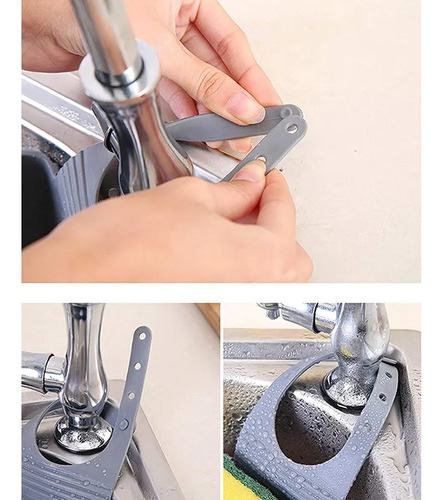 Organizador De Bachas De Cocina Y Baño Colgante Gris