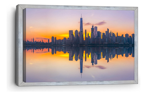 Cuadro Canvas Enmarcado Ingles Nueva York Amanecer 90x140cm