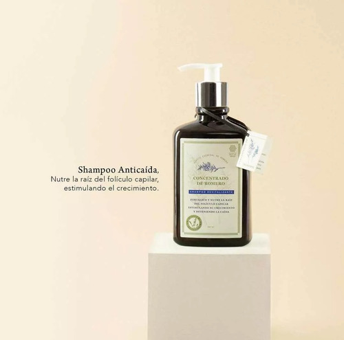 Pack 3 Shampoo Crema Jabon Concentrado De Romero 300ml C/u