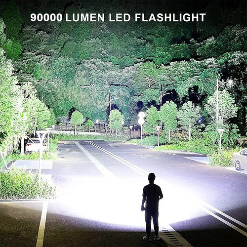 Lampara Tactica 90000lm Rechargeable Led Linterna De Camping