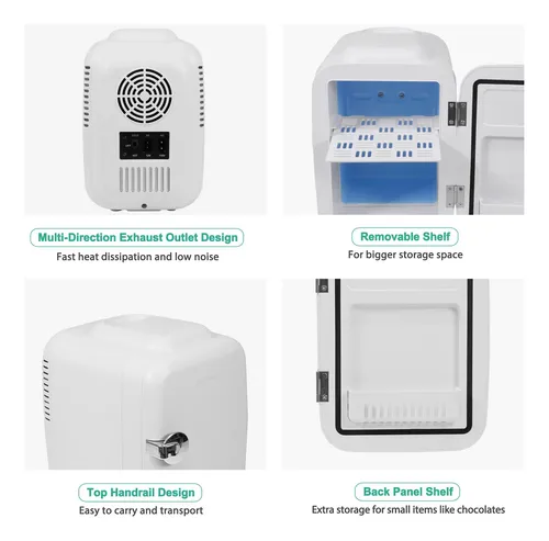 Crownful Mini Nevera Portátil De 4 Litros/6 Latas, Refrige.