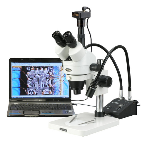 Amscope Sm-1tsw2-l6w-5m Microscopio Digital Profesional Tri. Color Blanco
