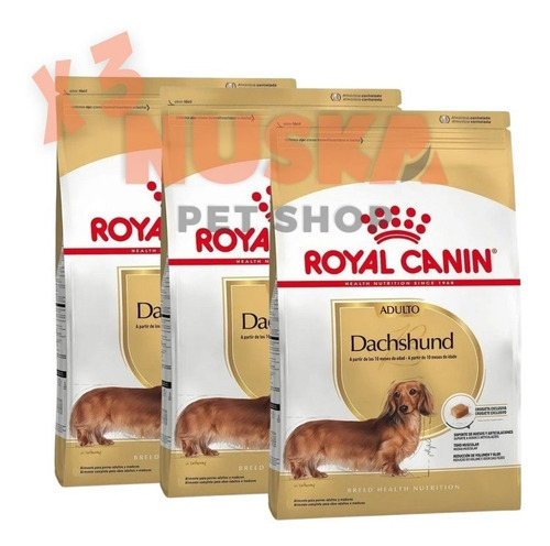 Royal Canin Dachshund Adulto 3 Kg X 3 Unidades Salchicha