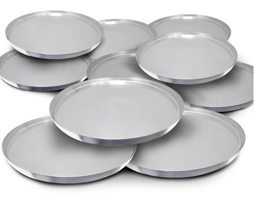 Kit Com 10 Formas Para Pizza 30 Cm Em Aluminio