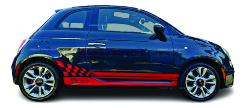 Stickers Fiat 500 Abarth Franjas Laterales Anchas 2 Piezas