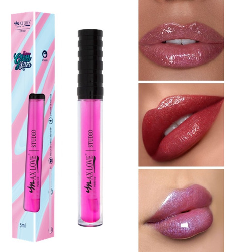 Batom Gloss Latex Max Love Cor 20 Rosa Chiclete Brilhante Cor 20 - Rosa Chiclete