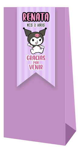 Cierra Bolsa Etiqueta Imprimible Kuromi Personalizada