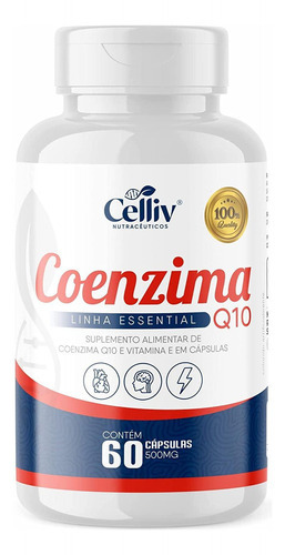Coenzima Q10 100mg Por Porção 60 Cápsulas Celliv
