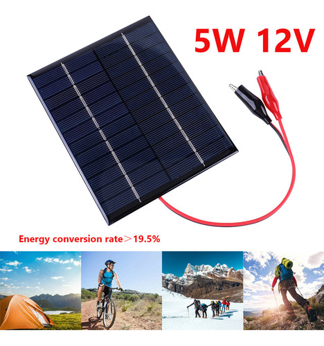 Panel Solar Impermeable De 2 Piezas, 5 W, 12 V, Bricolaje Pa