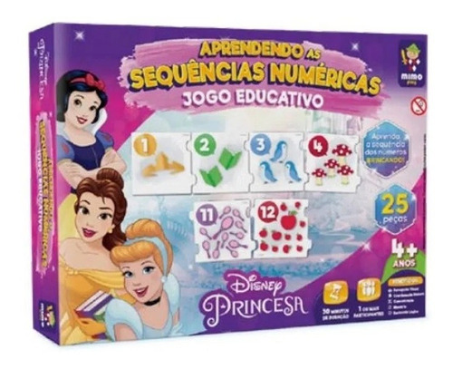 Jogo Educativo Sequencia Numerica Princesas Disney Mimo Play