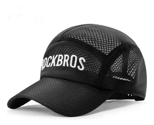 Gorro Jockey Deportivo Rockbros Tela De Malla Transpirable Negro Estandar Rayas