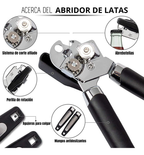 U Chef Abrelatas Manual De Acero Inoxidable Agarre Resistent