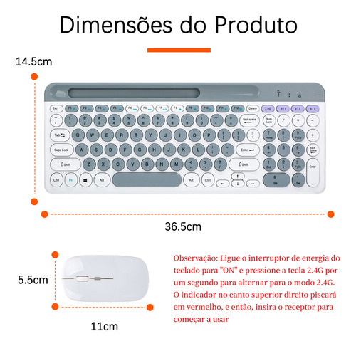 Teclado E Rato Sem Fios Ultrafino Bluetooth De Modo Duplo