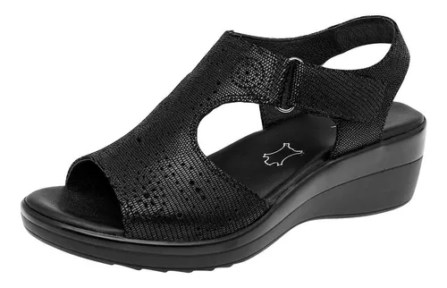 Huarache Casual Dama Flexi 116009 Negro Piel 2 6 116 787 T1