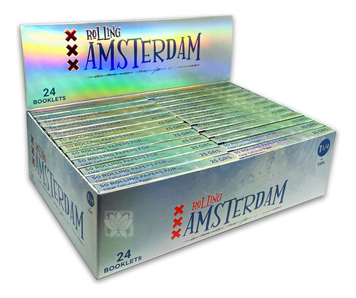 Papel Rolling Amsterdam Celulosa 1 1/4+tips/ Ambienteyaromas Sabor N/A