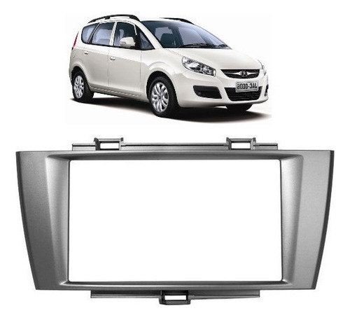 Moldura Painel Dvd 2 Din Jac Motors J6 2010 Prata