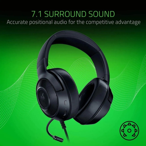 Imagen 4 de 7 de Auriculares Gamer Razer Kraken X Multiplataforma Pc Ps4 Swit