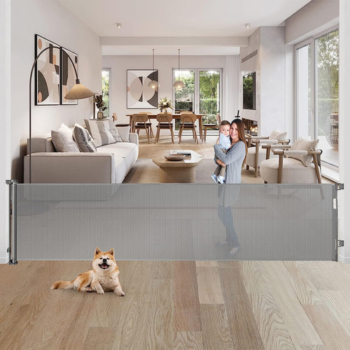 Puerta Retractil Para Perros Y Bebes 89 X 203cm - Gris