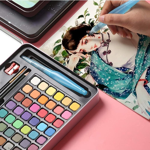 48 Colores Pinceles Para Acuarela Brillante