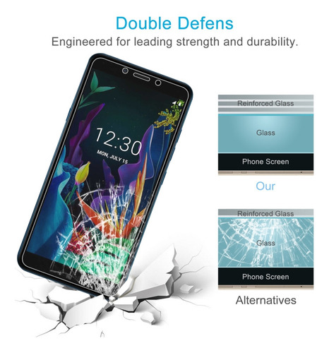 Ghm Película De Vidrio Para LG K20 2019 Para LG K20 2019 (1