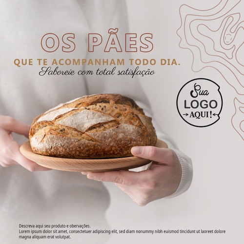 Pack 91 Artes Editáveis Padaria E Confeitaria Psd Com Brinde